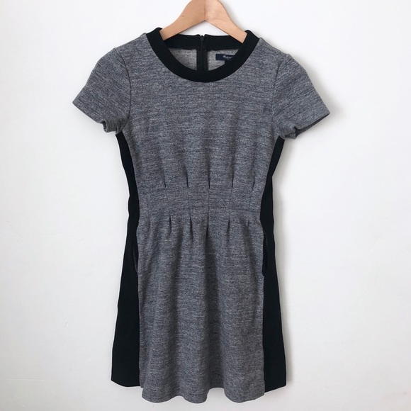 Madewell Gray Black Pleated Colorblock 